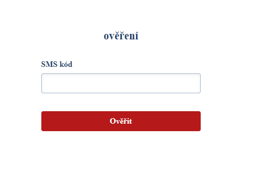 Falošná webová stránka vyžadujúca SMS kód